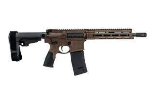 Daniel Defense DDM4v7 P 300 Blackout AR Pistol features the Mil-Spec+ brown Cerakote finish